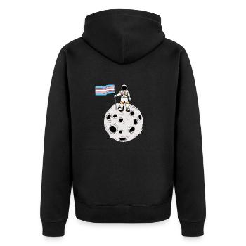 Transgender astronaut Trans Pride flag - Unisex Premium Organic Zip Hoodie - black - Back - Nico (187cm)