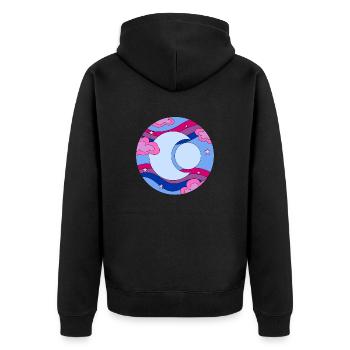 Fierté bisexuelle De la Lune de l’espace bisexuelle - Veste à capuche bio Premium Unisexe - noir - Dos - Nico (187cm)