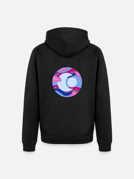 Bisexual Space Moon Bisexual Pride - Unisex Premium Organic Zip Hoodie - black
