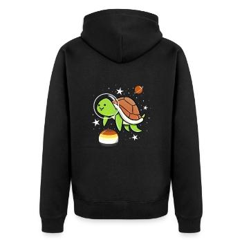 Schildkröten Astronaut Gay Bear Pride - Unisex Premium Bio Zip Hoodie - Schwarz - Hinten - Nico (187cm)