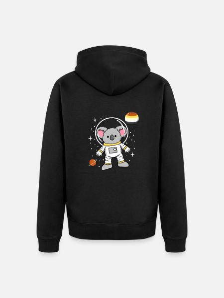 Koala Astronaut Gay Bear Pride - Unisex Premium Organic Zip Hoodie - black