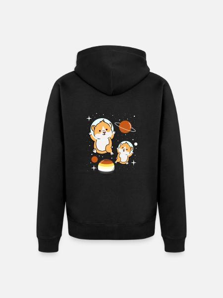 Hamster Astronaut Gay Bear Pride - Unisex Premium Organic Zip Hoodie - black