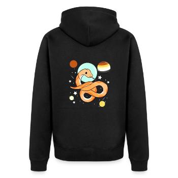 Schlange Astronaut Gay Bear Pride - Unisex Premium Bio Zip Hoodie - Schwarz - Hinten - Nico (187cm)