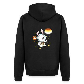 Lapin dans l’espace Gay Bear Pride - Veste à capuche bio Premium Unisexe - noir - Dos - Nico (187cm)