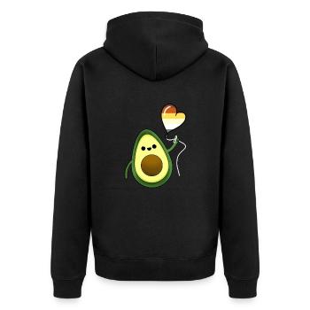Avocado Herzballon Gay Bear Pride - Unisex Premium Bio Zip Hoodie - Schwarz - Hinten - Nico (187cm)
