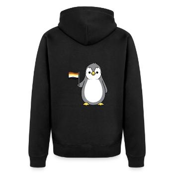 Pinguin Gay Bear Pride - Unisex Premium Bio Zip Hoodie - Schwarz - Hinten - Nico (187cm)