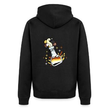 Trank Gay Bear Pride - Unisex Premium Bio Zip Hoodie - Schwarz - Hinten - Nico (187cm)