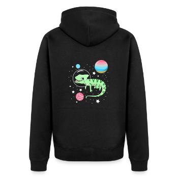 Caméléon Astronaute Genderflux Pride - Veste à capuche bio Premium Unisexe - noir - Dos - Nico (187cm)