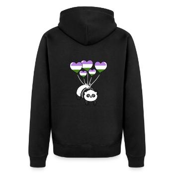 Panda Genderqueer Pride - Veste à capuche bio Premium Unisexe - noir - Dos - Nico (187cm)