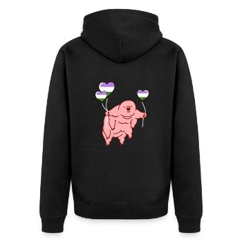 Tardigrade Balloon Genderqueer Pride - Veste à capuche bio Premium Unisexe - noir - Dos - Nico (187cm)