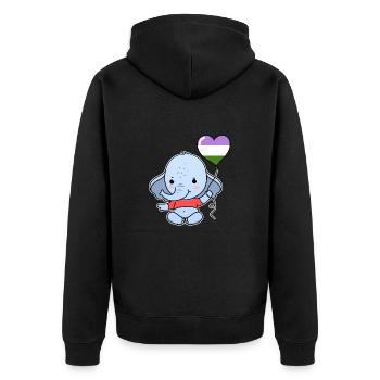 Elephant Heart Balloon Genderqueer - Veste à capuche bio Premium Unisexe - noir - Dos - Nico (187cm)