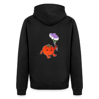 Tomate Balloon Genderqueer Pride - Veste à capuche bio Premium Unisexe - noir - Dos - Nico (187cm)