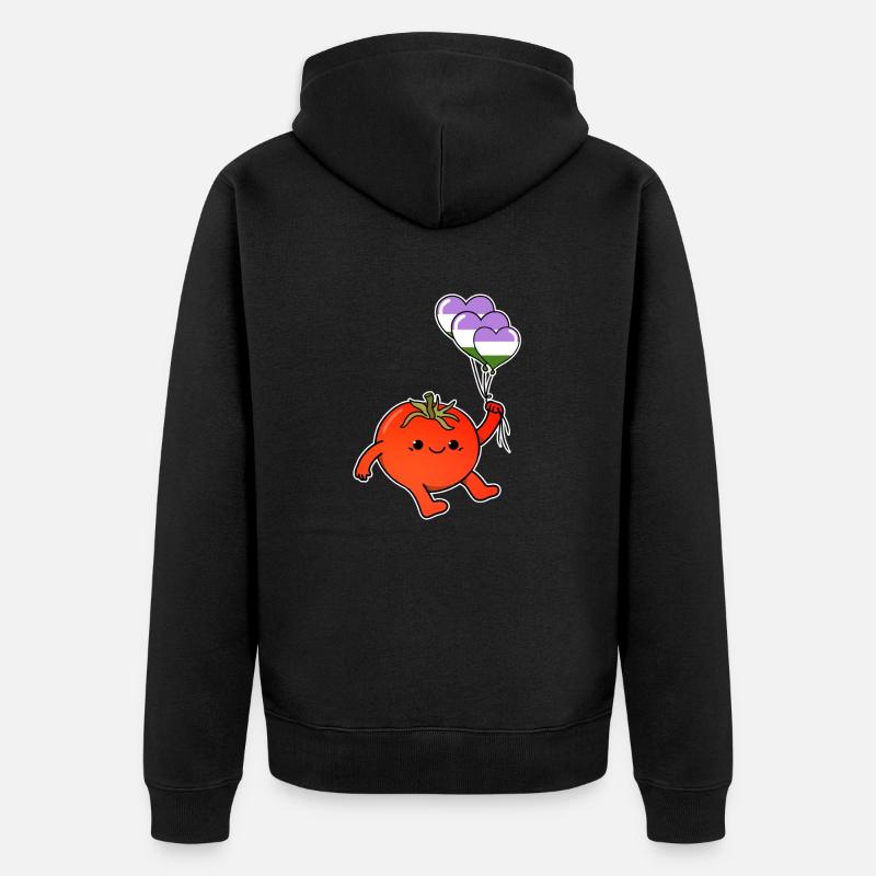Tomate Balloon Genderqueer Pride - Veste à capuche bio Premium Unisexe - noir