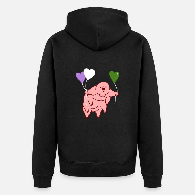Tardigrade Heart Balloon Genderqueer Pride - Veste à capuche bio Premium Unisexe - noir