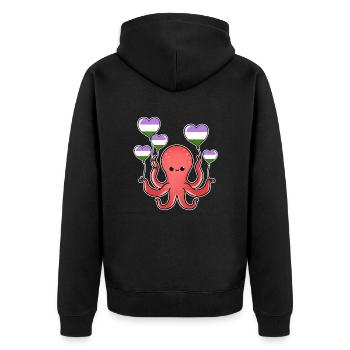Octopus Balloon Genderqueer Pride - Veste à capuche bio Premium Unisexe - noir - Dos - Nico (187cm)