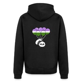 Panda Balloon Genderqueer Pride - Veste à capuche bio Premium Unisexe - noir - Dos - Nico (187cm)