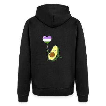 Ballon d’avocat Genderqueer Pride - Veste à capuche bio Premium Unisexe - noir - Dos - Nico (187cm)