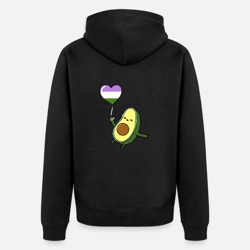 Ballon d’avocat Genderqueer Pride - Veste à capuche bio Premium Unisexe - noir