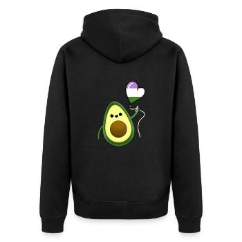 Avocado Heart Balloon Genderqueer Pride - Veste à capuche bio Premium Unisexe - noir - Dos - Nico (187cm)