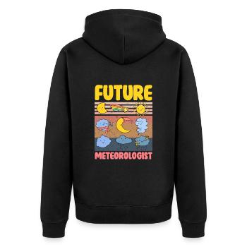 Zukünftiger Meteorologe - Unisex Premium Bio Zip Hoodie - Schwarz - Hinten - Nico (187cm)