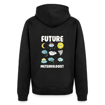 Zukünftiger Meteorologe - Unisex Premium Bio Zip Hoodie - Schwarz - Hinten - Nico (187cm)