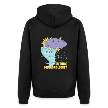 Zukünftiger Meteorologe - Unisex Premium Bio Zip Hoodie - Schwarz - Hinten - Nico (187cm)
