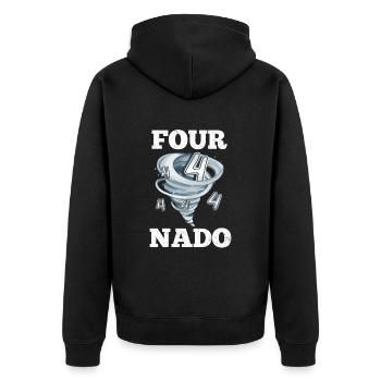 4. Geburtstag Tornado - Unisex Premium Bio Zip Hoodie - Schwarz - Hinten - Nico (187cm)