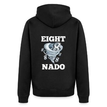 8. Geburtstag Tornado - Unisex Premium Bio Zip Hoodie - Schwarz - Hinten - Nico (187cm)