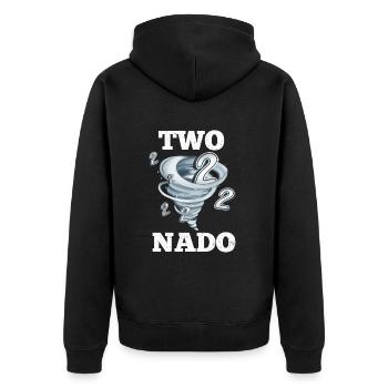 2. Geburtstag Tornado - Unisex Premium Bio Zip Hoodie - Schwarz - Hinten - Nico (187cm)