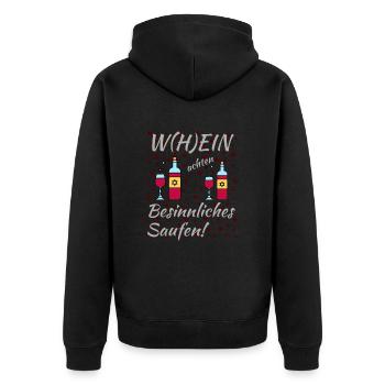 Wein Weihnachten Besinnliches Fest und saufen - Unisex Premium Bio Zip Hoodie - Schwarz - Hinten - Nico (187cm)