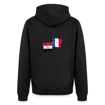 Egypte France Drapeau Français Egyptiens - Veste à capuche bio Premium Unisexe - noir - Dos - Nico (187cm)