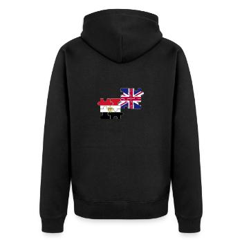 Egypte Drapeau du Royaume-Uni Égyptien britannique - Veste à capuche bio Premium Unisexe - noir - Dos - Nico (187cm)