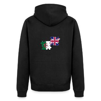 Algerien Britische Flagge Britisch Algerisch - Unisex Premium Bio Zip Hoodie - Schwarz - Hinten - Nico (187cm)