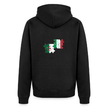 Algérie Italie Drapeau Italien Algérien - Veste à capuche bio Premium Unisexe - noir - Dos - Nico (187cm)