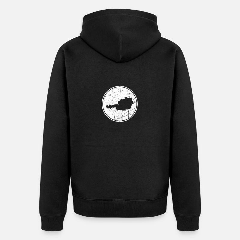 Austria Map Austrian Austrians - Unisex Premium Organic Zip Hoodie - black