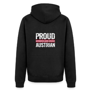 Fier autrichien Autriche Drapeau autrichien - Veste à capuche bio Premium Unisexe - noir - Dos - Nico (187cm)