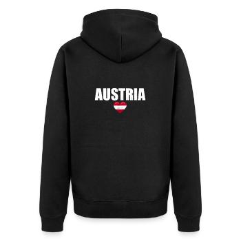 Autriche Autriche Drapeau autrichien - Veste à capuche bio Premium Unisexe - noir - Dos - Nico (187cm)