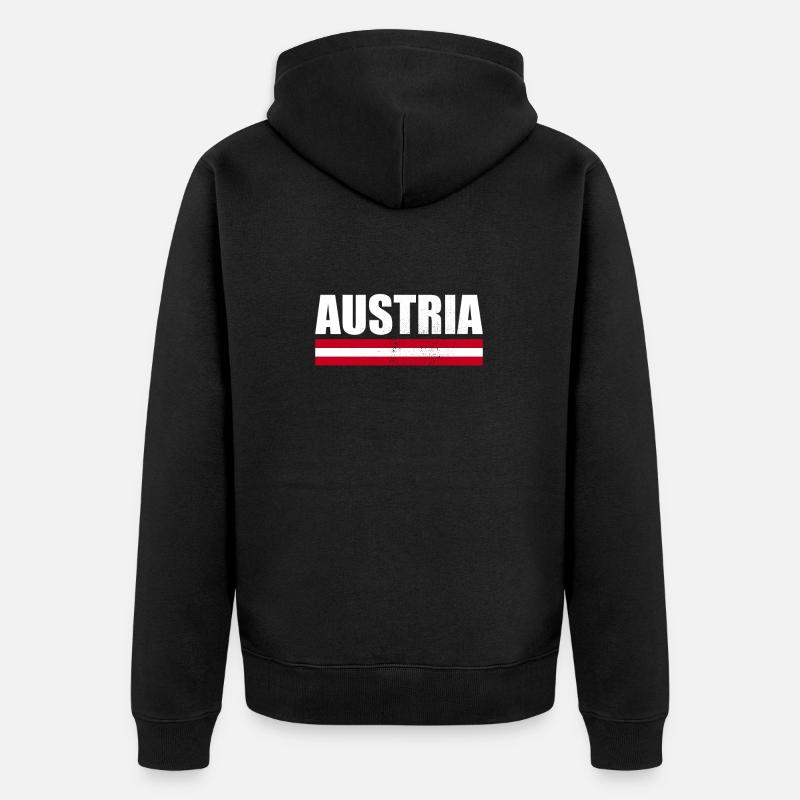 Autriche Autriche Drapeau autrichien - Veste à capuche bio Premium Unisexe - noir