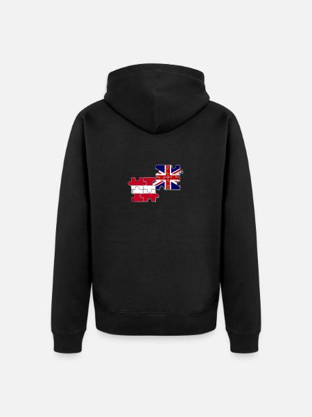 Austria UK flag British Austrian - Unisex Premium Organic Zip Hoodie - black