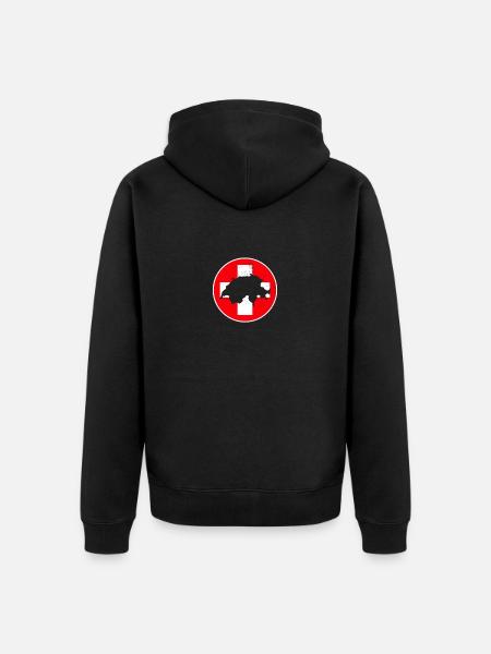 Suisse Carte Drapeau suisse Suisse - Veste à capuche bio Premium Unisexe - noir