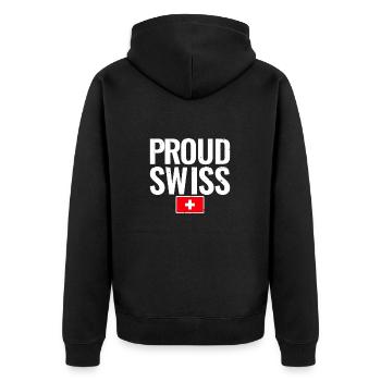 Fier Suisse Suisse Drapeau Suisse Suisse - Veste à capuche bio Premium Unisexe - noir - Dos - Nico (187cm)