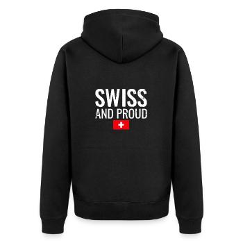 Suisse et fière Suisse Drapeau suisse - Veste à capuche bio Premium Unisexe - noir - Dos - Nico (187cm)
