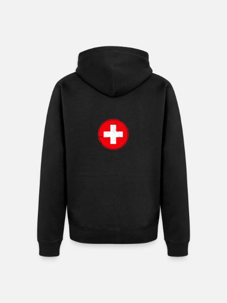 Suisse Drapeau suisse Fier Suisse - Veste à capuche bio Premium Unisexe - noir