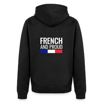 Français et fière France Drapeau français - Veste à capuche bio Premium Unisexe - noir - Dos - Nico (187cm)