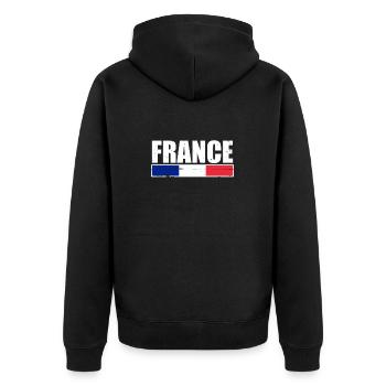France France Drapeau français Français - Veste à capuche bio Premium Unisexe - noir - Dos - Nico (187cm)