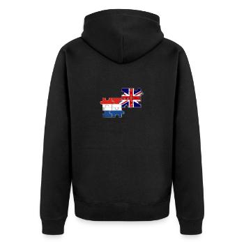 Pays-Bas Drapeau du Royaume-Uni Néerlandais britannique - Veste à capuche bio Premium Unisexe - noir - Dos - Nico (187cm)