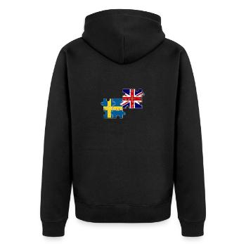 Suède Drapeau du Royaume-Uni Suédois britannique - Veste à capuche bio Premium Unisexe - noir - Dos - Nico (187cm)