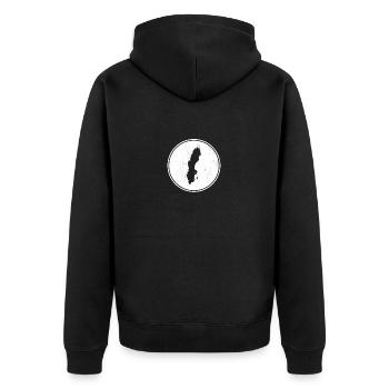 Schweden Schwedische Karte Stolzer Schwede - Unisex Premium Bio Zip Hoodie - Schwarz - Hinten - Nico (187cm)