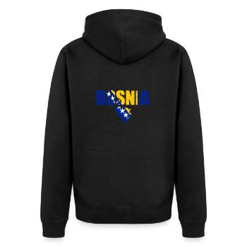 Bosnie Carte Vintage Bosnie Drapeau Bosniaques - Veste à capuche bio Premium Unisexe - noir - Dos - Nico (187cm)