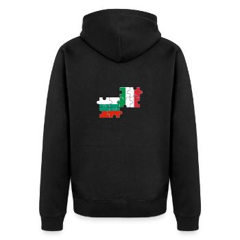 Bulgarie Italie Drapeau Italien Bulgare - Veste à capuche bio Premium Unisexe - noir - Dos - Nico (187cm)
